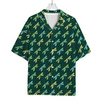 Green Dragonfly Pattern Print Rayon Hawaiian Shirt