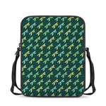 Green Dragonfly Pattern Print Rectangular Crossbody Bag