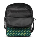 Green Dragonfly Pattern Print Rectangular Crossbody Bag