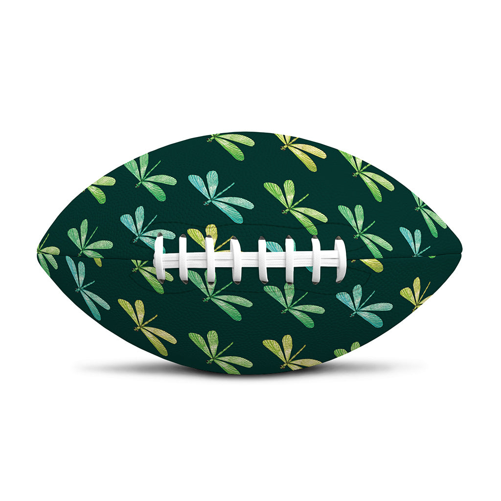Green Dragonfly Pattern Print Rugby Ball