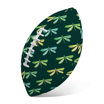 Green Dragonfly Pattern Print Rugby Ball
