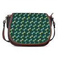 Green Dragonfly Pattern Print Saddle Bag