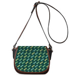 Green Dragonfly Pattern Print Saddle Bag