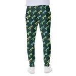 Green Dragonfly Pattern Print Scuba Joggers