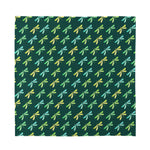 Green Dragonfly Pattern Print Silk Bandana