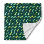Green Dragonfly Pattern Print Silk Bandana