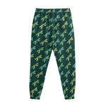 Green Dragonfly Pattern Print Sweatpants