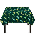 Green Dragonfly Pattern Print Tablecloth