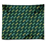 Green Dragonfly Pattern Print Tapestry
