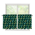 Green Dragonfly Pattern Print Tier Curtains