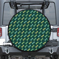 Green Dragonfly Pattern Print Tire Cover