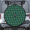Green Dragonfly Pattern Print Tire Cover With Camera Hole
