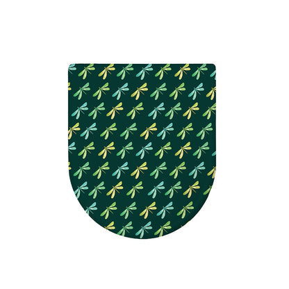 Green Dragonfly Pattern Print Toilet Lid Cover