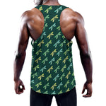 Green Dragonfly Pattern Print Training Tank Top