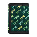 Green Dragonfly Pattern Print Trifold Wallet