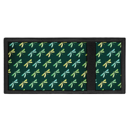 Green Dragonfly Pattern Print Trifold Wallet