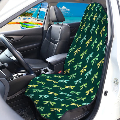 Green Dragonfly Pattern Print Waterproof Car Seat Cover
