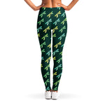 Green Dragonfly Pattern Print Women's Leggings