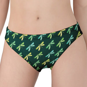 Green Dragonfly Pattern Print Women's Panties