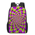 Green Expansion Moving Optical Illusion 17 Inch Backpack