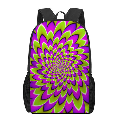Green Expansion Moving Optical Illusion 17 Inch Backpack