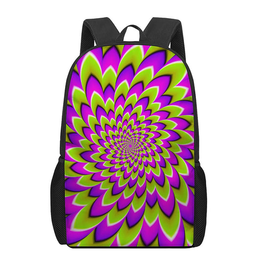 Green Expansion Moving Optical Illusion 17 Inch Backpack