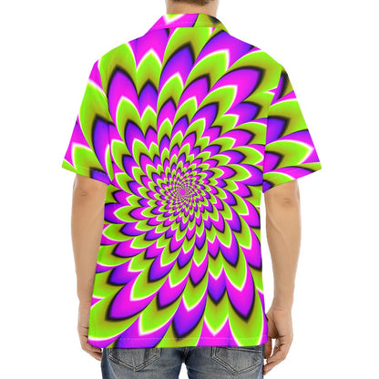 Green Expansion Moving Optical Illusion Aloha Shirt