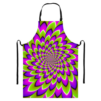 Green Expansion Moving Optical Illusion Bib Apron With Pocket
