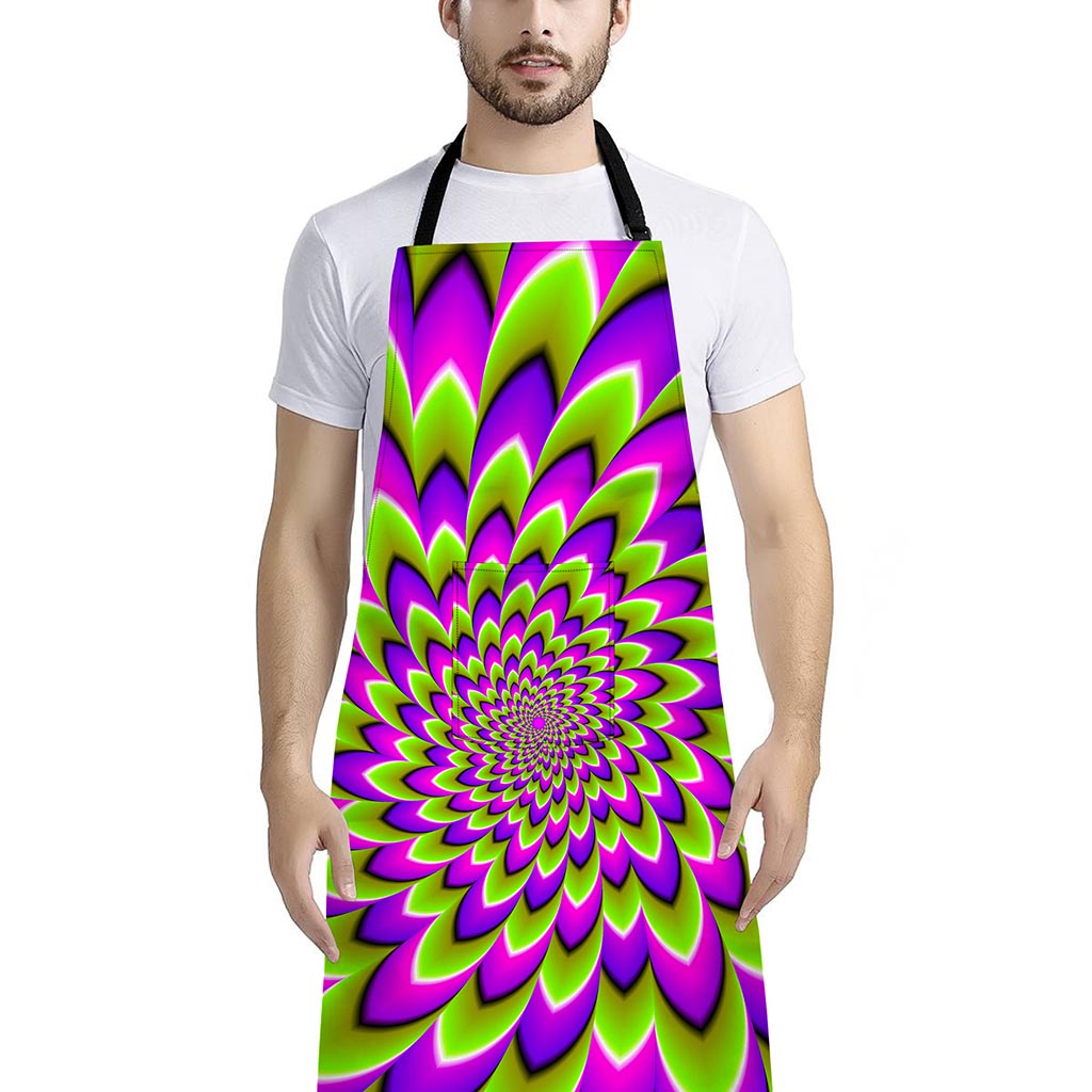 Green Expansion Moving Optical Illusion Bib Apron With Pocket
