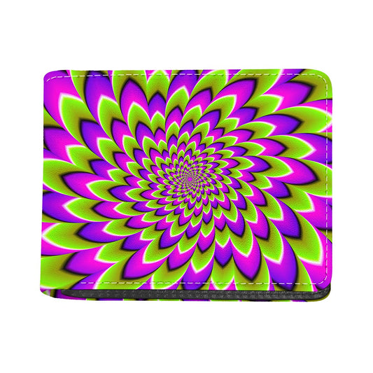 Green Expansion Moving Optical Illusion Bifold Wallet