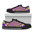 Green Expansion Moving Optical Illusion Black Low Top Sneakers