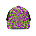 Green Expansion Moving Optical Illusion Black Mesh Trucker Hat