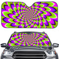 Green Expansion Moving Optical Illusion Car Windshield Sun Shade
