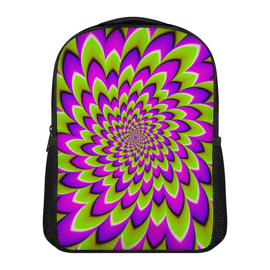 Green Expansion Moving Optical Illusion Casual Backpack