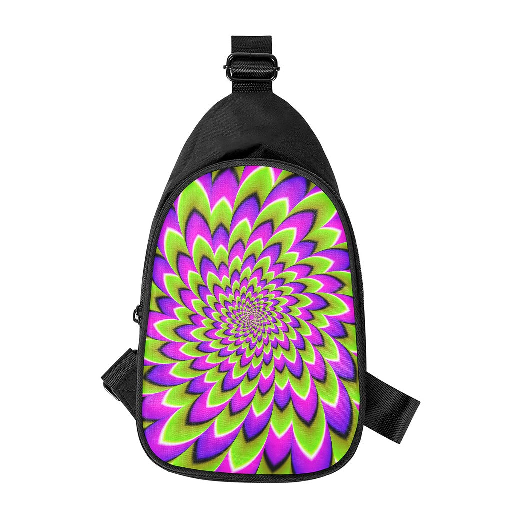 Green Expansion Moving Optical Illusion Chest Bag