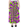 Green Expansion Moving Optical Illusion Chiffon Maxi Skirt