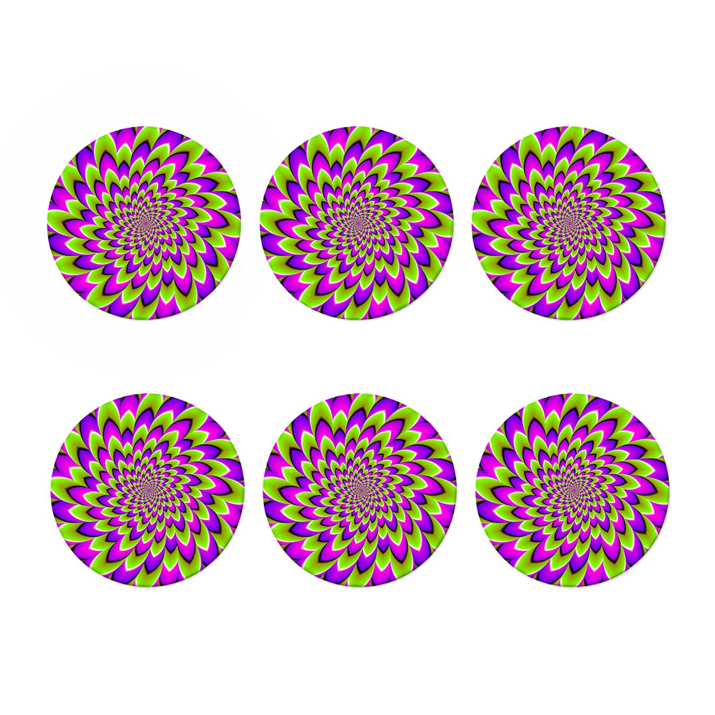 Green Expansion Moving Optical Illusion Coaster Set