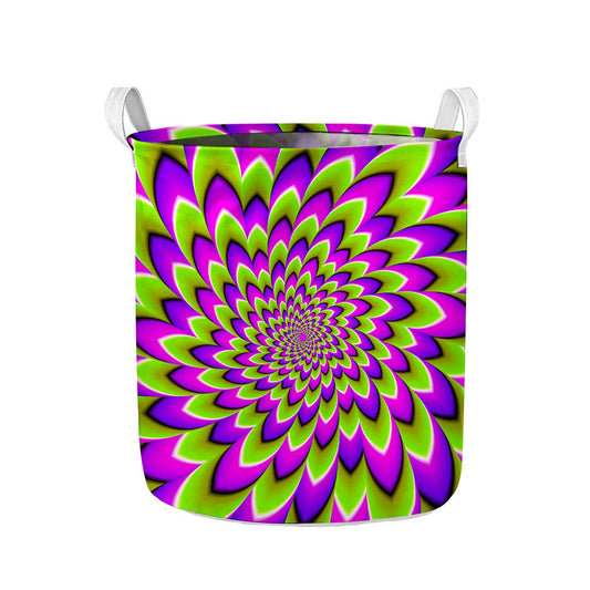 Green Expansion Moving Optical Illusion Collapsible Laundry Basket