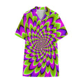 Green Expansion Moving Optical Illusion Cotton Hawaiian Shirt