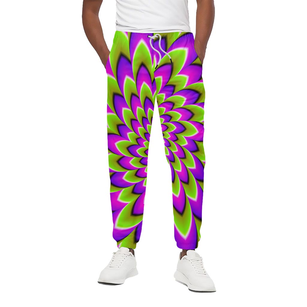Green Expansion Moving Optical Illusion Cotton Pants