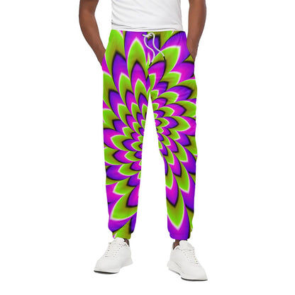 Green Expansion Moving Optical Illusion Cotton Pants
