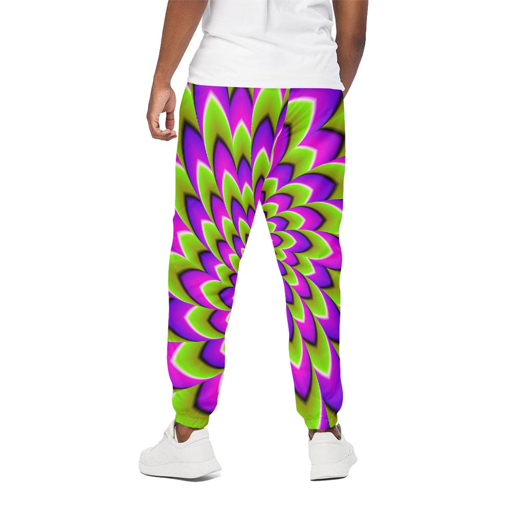 Green Expansion Moving Optical Illusion Cotton Pants