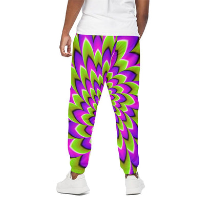 Green Expansion Moving Optical Illusion Cotton Pants