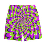 Green Expansion Moving Optical Illusion Cotton Shorts