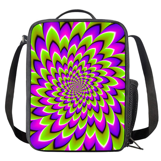 Green Expansion Moving Optical Illusion Crossbody Lunch Bag