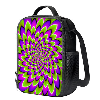 Green Expansion Moving Optical Illusion Crossbody Lunch Bag