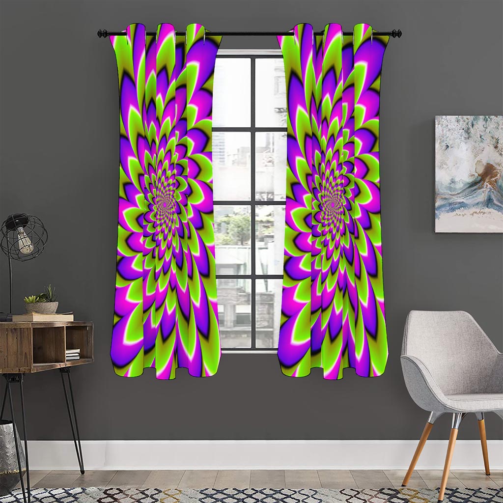 Green Expansion Moving Optical Illusion Curtain