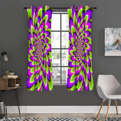 Green Expansion Moving Optical Illusion Curtain
