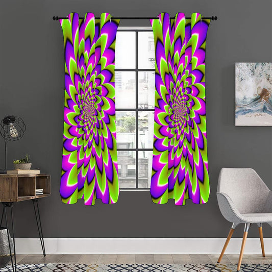 Green Expansion Moving Optical Illusion Curtain