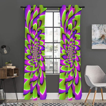 Green Expansion Moving Optical Illusion Curtain